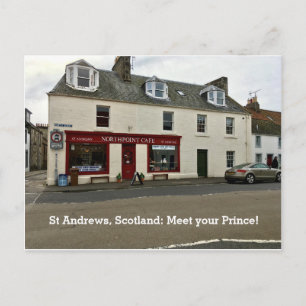 St Andrews Scotland Café "Meet Your Prince" Postkarte