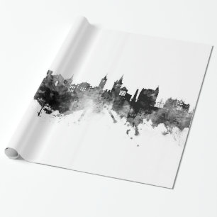 St Andrews Scotland Skyline Black White Geschenkpapier