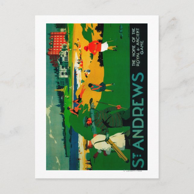 St. Andrews Vintag PosterEurope Postkarte (Vorderseite)