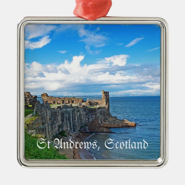 St- Andrewsschloss, Schottland Ornament Aus Metall (Vorne)