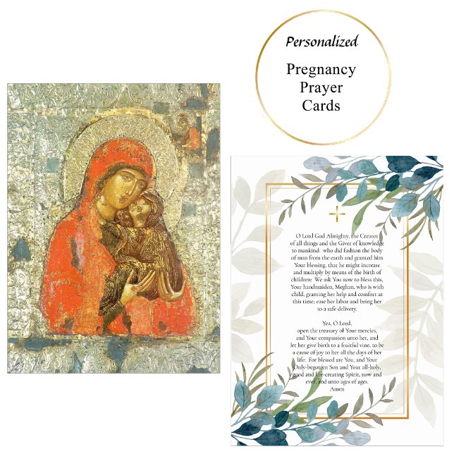 St. Anna und die Theotokos Pregnancy Prayer Card Platzkarte (Von Creator hochgeladen)