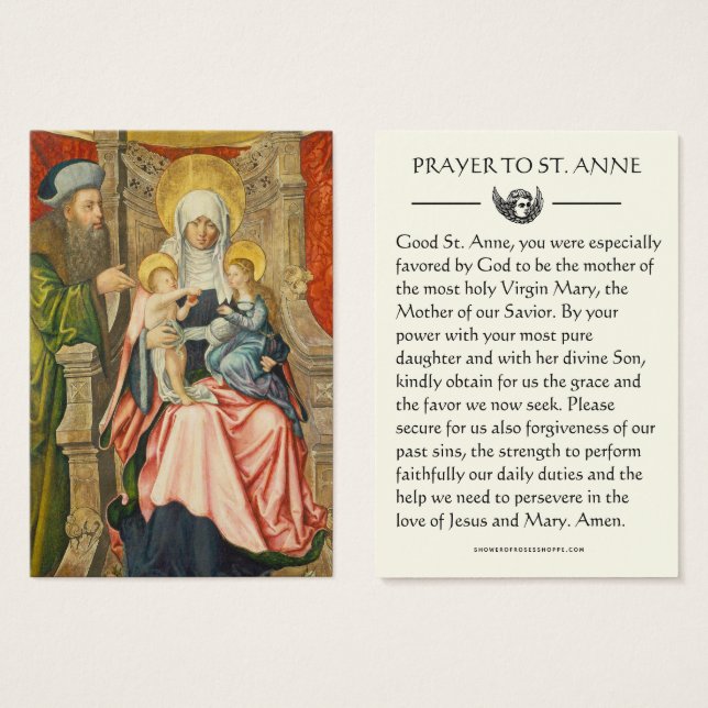 St. Anne Joachim Jungfrau Mary Jesus Gebet (Vorne & Hinten)