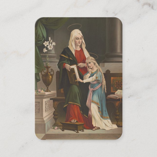 St. Anne mit gesegneter Jungfrau Mary Katholisches Platzkarte (Vorderseite)