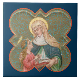 St. Anne und BVM in einer Barbed Quatrefolie (BK67 Fliese