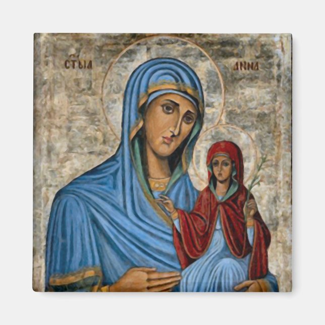 St. Anne und das orthodoxe Theotokos-Christliche I Magnet (Vorne)