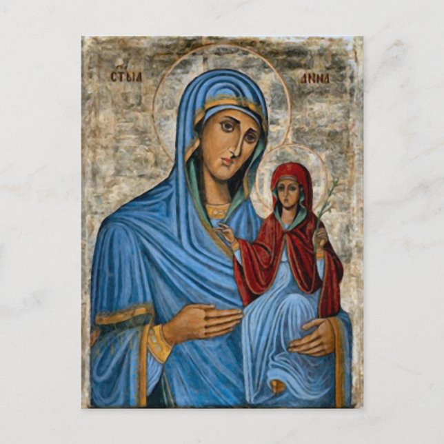 St. Anne und das orthodoxe Theotokos-Christliche I Postkarte (Vorderseite)