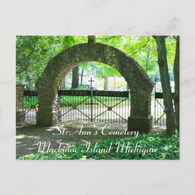 St. Ann's Friedhof Mackinac Insel Michigan Postkarte (Vorderseite)