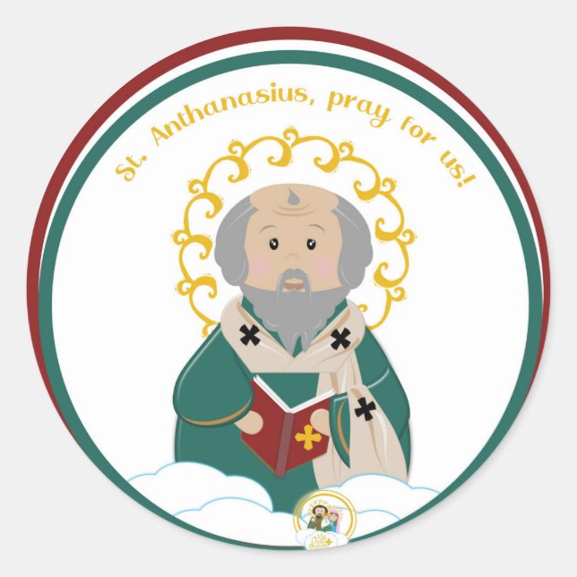 St. Anthanasius Runder Aufkleber (Vorderseite)