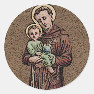 St. Anthony & Baby Jesus Runder Aufkleber