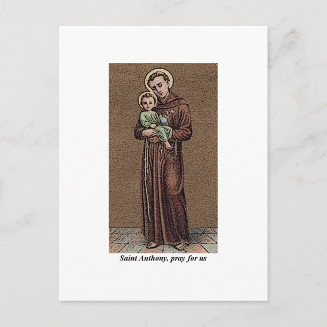 St. Anthony betet für uns Postkarte (Vorderseite)