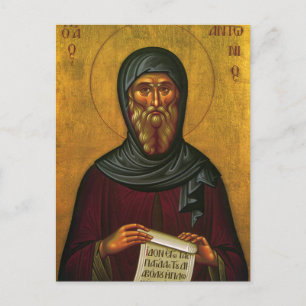 St. Anthony, das große orthodoxe Christliche Symbo Postkarte