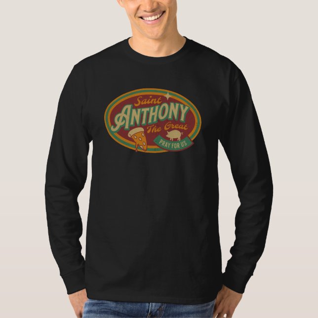St Anthony Great Abbot Patron Saint Farmers Retro  T-Shirt (Vorderseite)