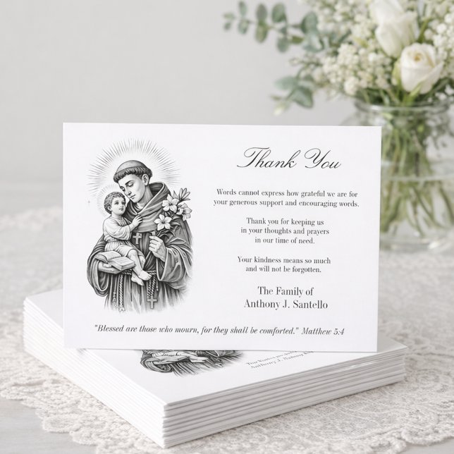St. Anthony Jesus  Funeral Condolence Sympathy  Dankeskarte (Von Creator hochgeladen)