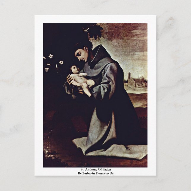 St. Anthony of Padua by Zurbarán Francisco de Postkarte (Vorderseite)