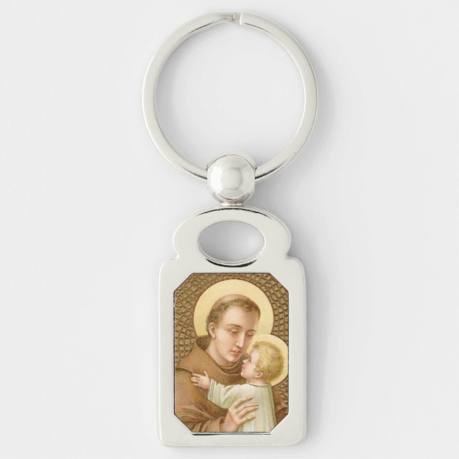 St. Anthony of Padua & Christ Child (JM 05) Rect Schlüsselanhänger (Vorderseite)