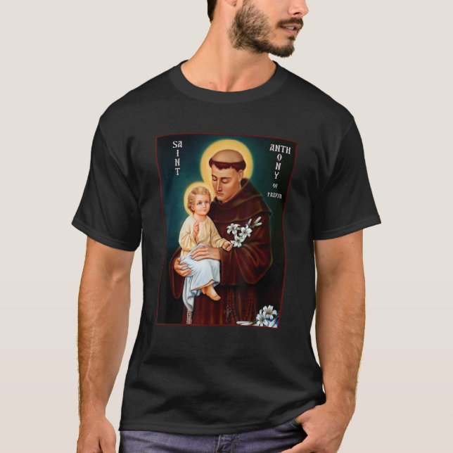 St. Anthony Padua Katholische Heilige T-Shirt (Vorderseite)