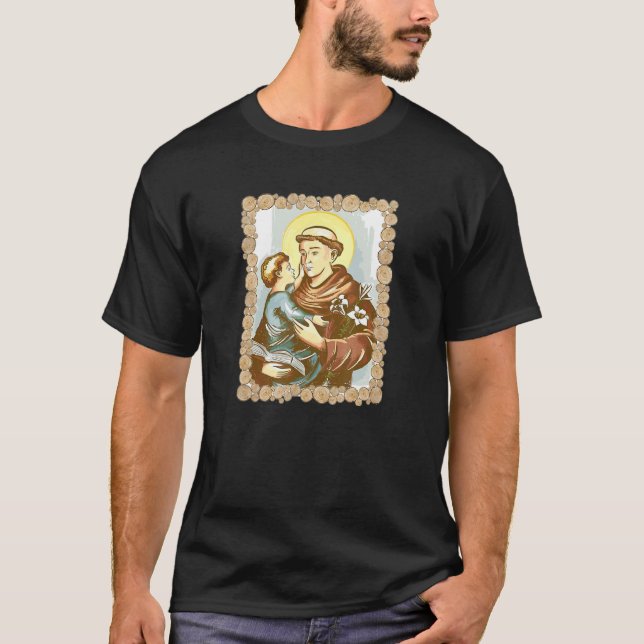 St. Anthony Padua Vintag-katholischer Säugling T-Shirt (Vorderseite)