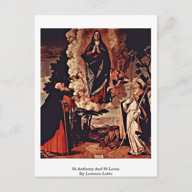 St.Anthony und St.Louis von Lorenzo Lotto Postkarte (Vorderseite)