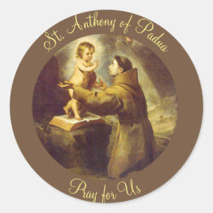 St Anthony von Padua-Baby Jesus Runder Aufkleber