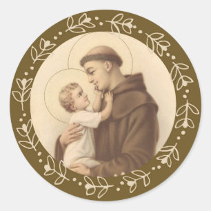 St. Anthony von Padua Baby Jesus Runder Aufkleber