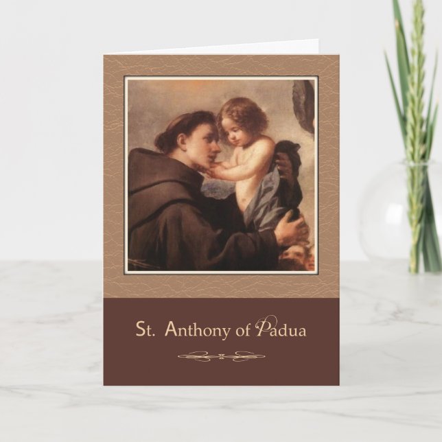 St. Anthony von Padua beten für uns Karte (Vorderseite)