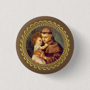 St Anthony von Padua mit Baby Jesus Button