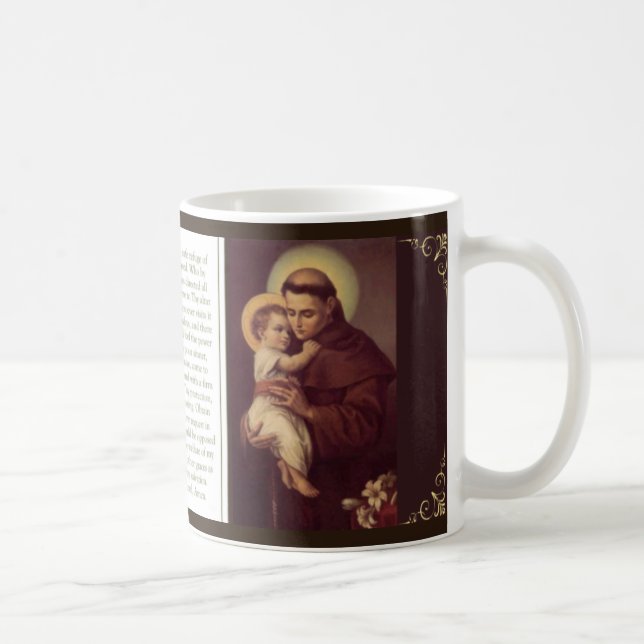 St Anthony von Padua mit Baby-Jesus-Gebet Kaffeetasse (Rechts)