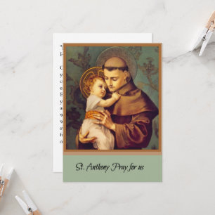 St. Anthony von Padua mit Baby Jesus-Gebetskarte Karte