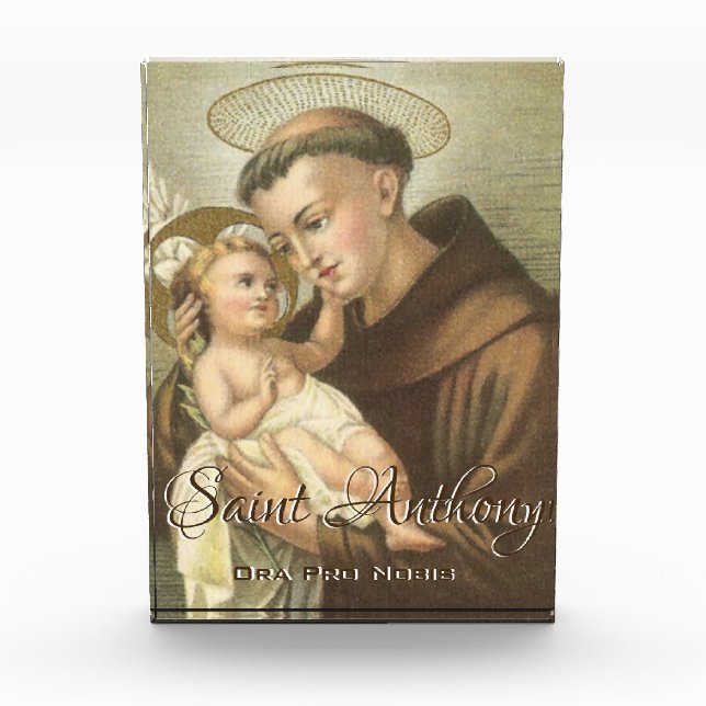 St. Anthony von Padua mit Baby Jesus Latin Fotoblock (Vorderseite)