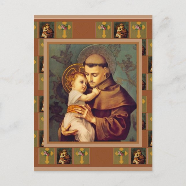 St. Anthony von Padua mit dem Baby Jesus Postkarte (Vorderseite)