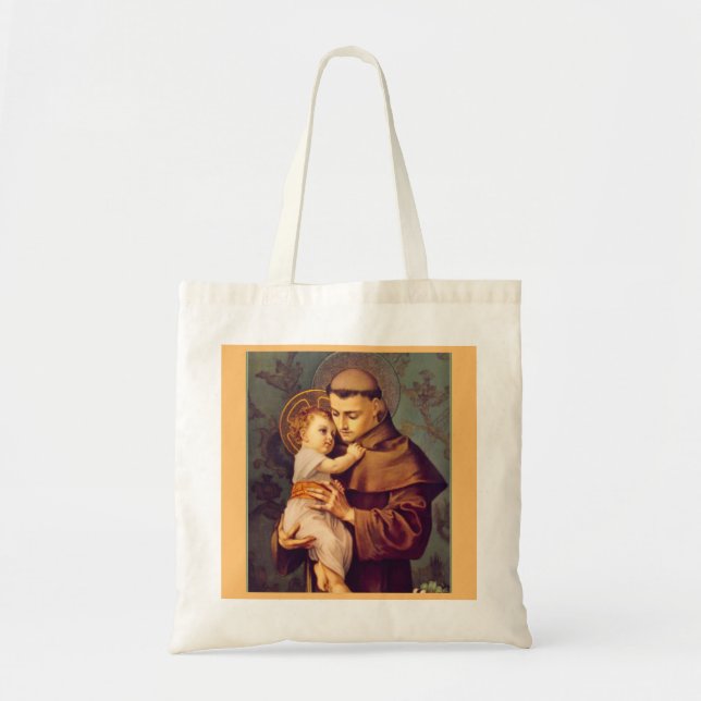 St. Anthony von Padua mit dem Baby Jesus Tote Bag Tragetasche (Vorne)