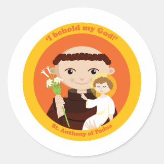 St. Anthony von Padua Runder Aufkleber