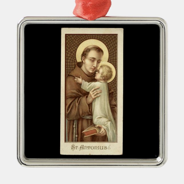 St. Anthony von Padua und das Kind Jesus Christus Ornament Aus Metall (Vorne)