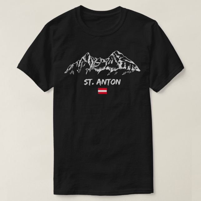 St Anton Alps Berg Panorama Skiurlaub Alpen T-Shirt (Design vorne)
