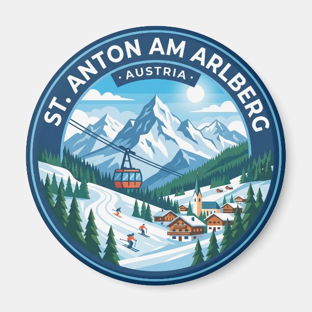 St. Anton am Arlberg Österreich Magnet (Vorne)