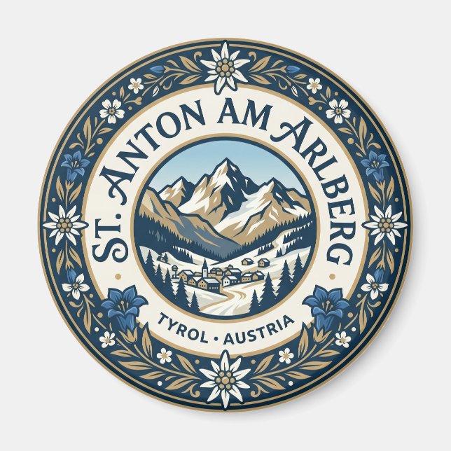 St. Anton am Arlberg Österreich Magnet (Vorne)