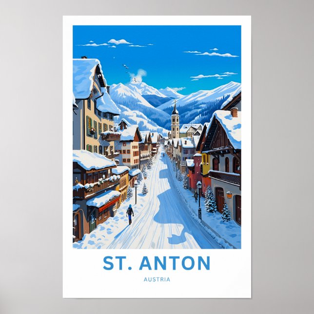 St. Anton Austria Travel Print Poster (Vorne)