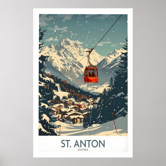 St Anton Wandkunst Skiplakat 1 Poster (Vorne)