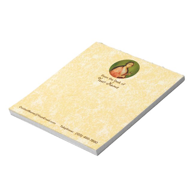 St. Apollonia (BLA 001) 5.5"x6" Vert (Style #1) Notizblock (Rotiert)