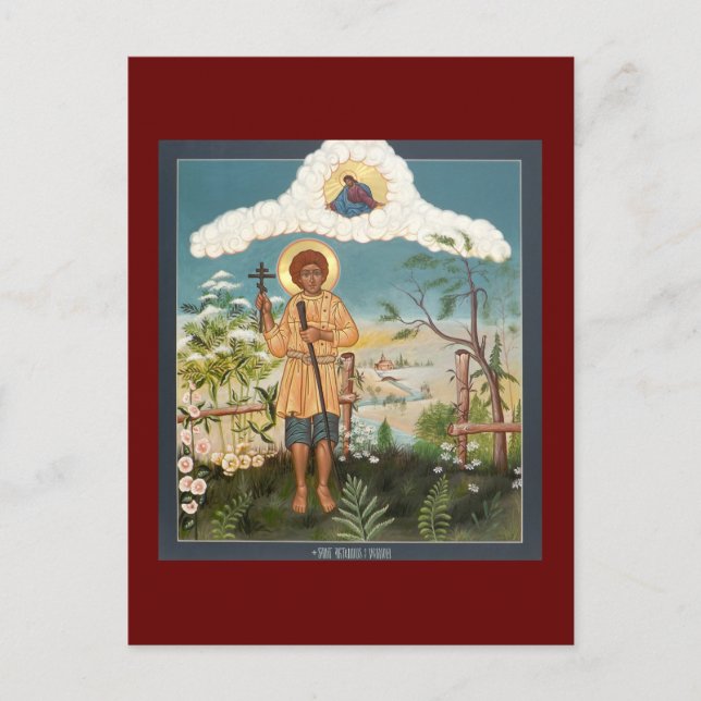 St. Artemius des Verkola Icon Gebet Card Postkarte (Vorderseite)