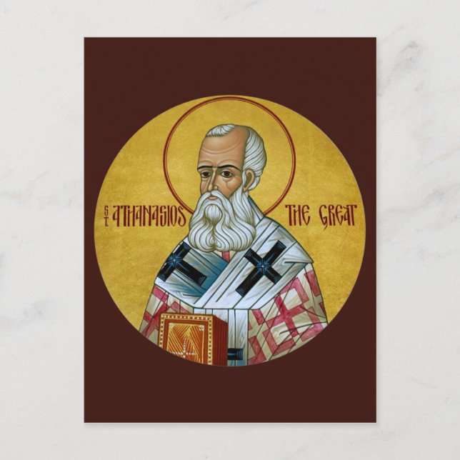 St. Athanasios die Große Gebetskarte Postkarte (Vorderseite)