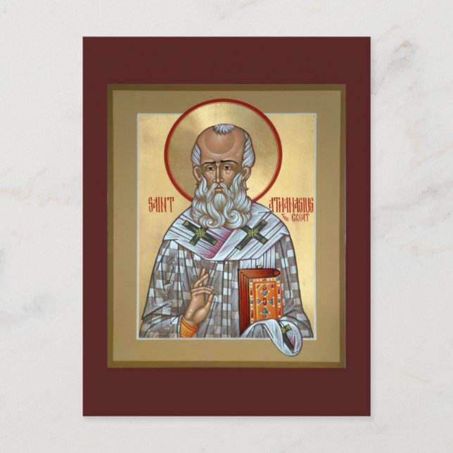St. Athanasius Prayer Card Postkarte (Vorderseite)