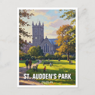 St. Audoen's Park Dublin Ireland Travel Postkarte