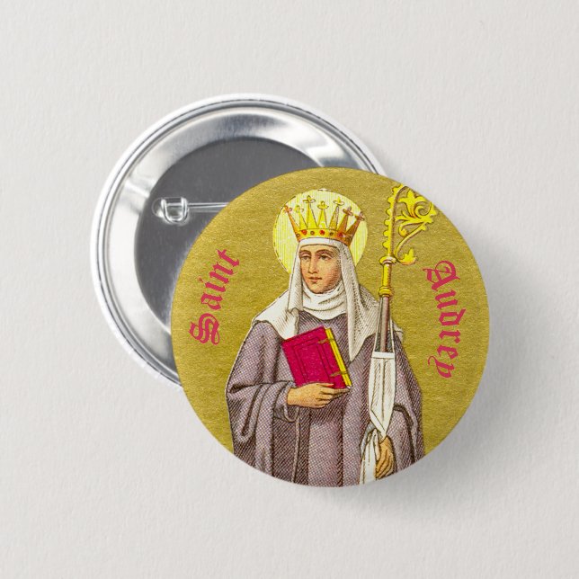 St. Audrey (Etheldreda) (P 003) Button (Vorne & Hinten)