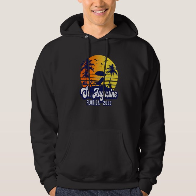 St. Augustine 2023 Florida Sunset Beach Retro Prem Hoodie (Vorderseite)