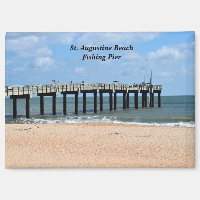 St. Augustine Beach Florida Fishing PIer Magnet (Vorderseite)