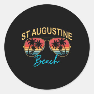 St Augustine Beach Florida Männer Frauen Souvenir Runder Aufkleber
