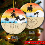 St. Augustine Beach Florida Retro Souvenirs Keramik Ornament<br><div class="desc">St. Augustine Beach Florida Vintag 60er Souvenirs. St. Augustine Beach Florida - Retro Tropical Palm Tree 60er Souvenirs Vintages Design macht ein großartiges Weihnachts- oder Geburtstagsgeschenk für Fans des Strandes St. Augustine. Das Retro-Sommerdesign ist ein perfektes Geschenk für Reisende und tropische Fans. - " Sie können diese Vorlage anpassen und...</div>
