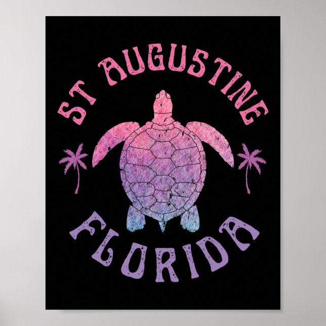 St Augustine Beach Florida Sea Turtle Summer Vacat Poster (Vorne)