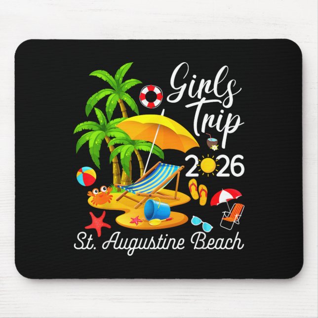 St Augustine Beach Florida Sommer Kunstwerk Mousepad (Vorne)